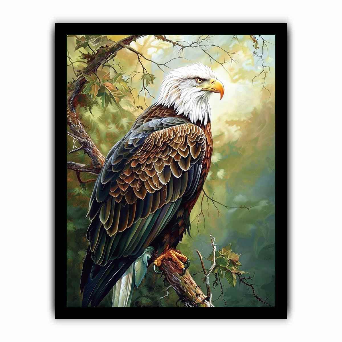 Majestic eagle artwork perched in nature