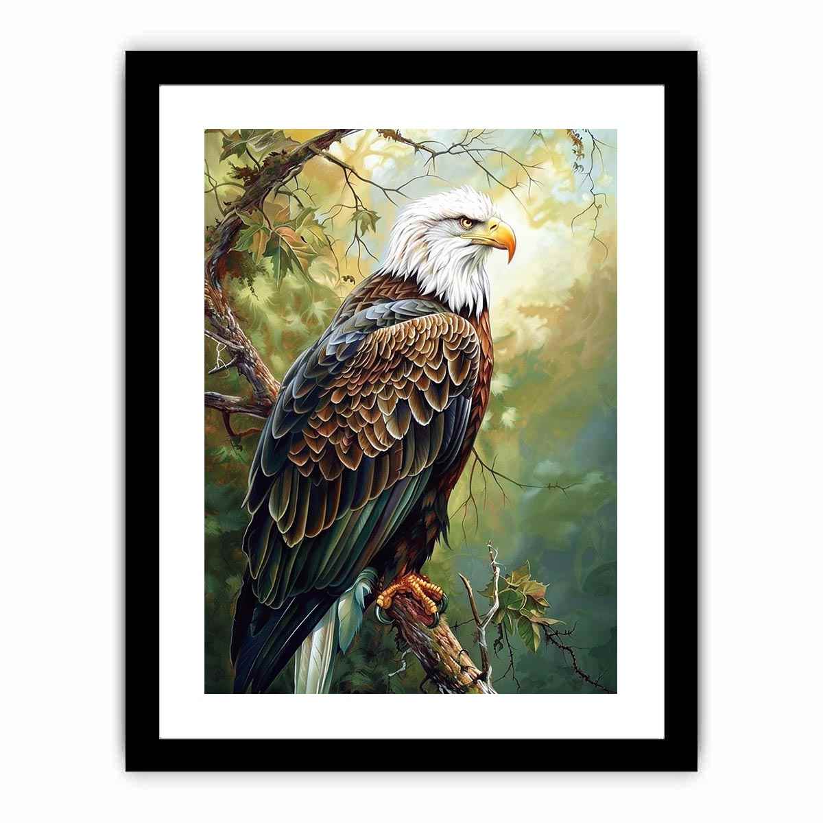 Majestic eagle artwork perched in nature