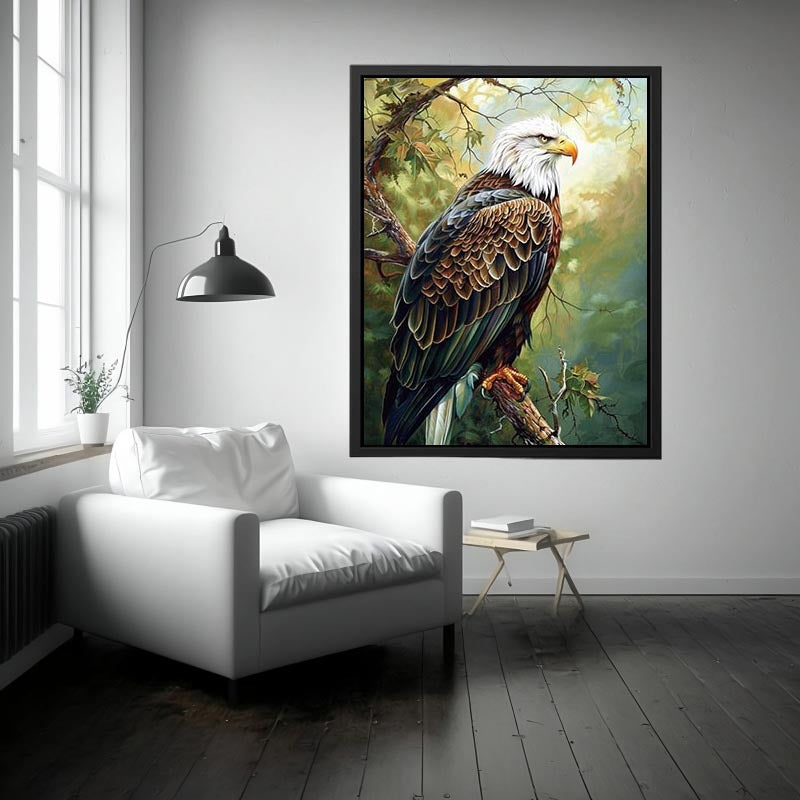 Majestic eagle artwork perched in nature