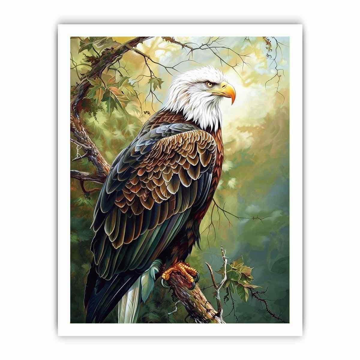 Majestic eagle artwork perched in nature
