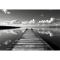Black and white pier landscape