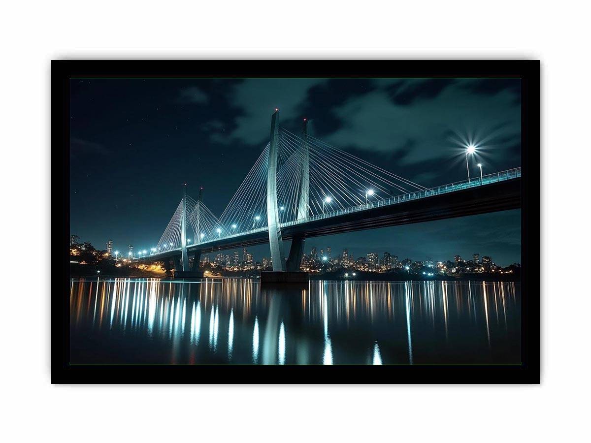 Modern bridge cityscape Canvas Print