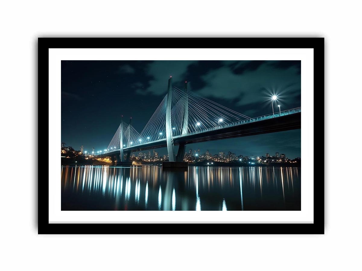 Modern bridge cityscape Canvas Print