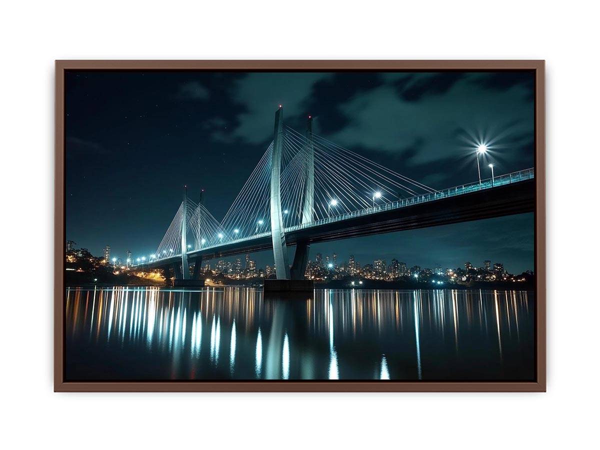 Modern bridge cityscape Canvas Print