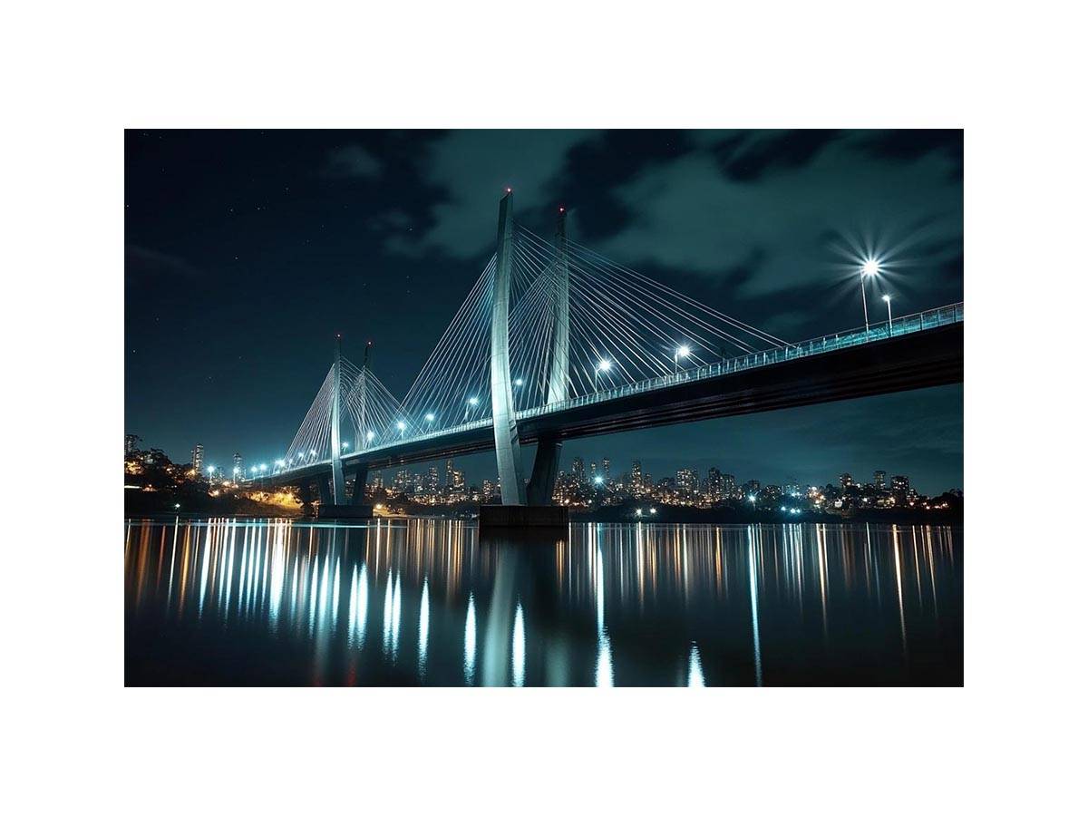 Modern bridge cityscape Canvas Print