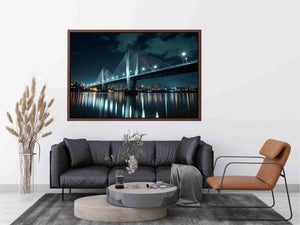 Modern bridge cityscape Canvas Print