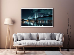 Modern bridge cityscape Canvas Print