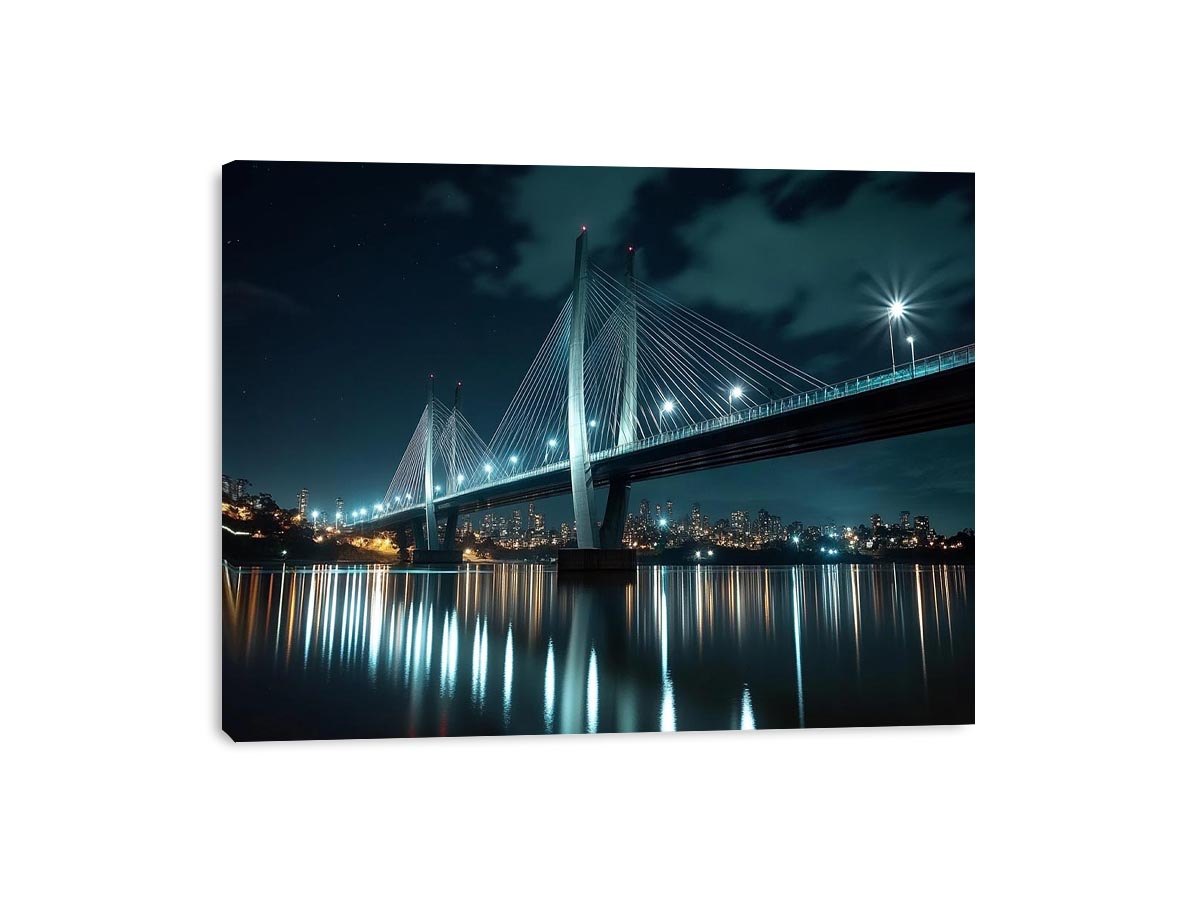 Modern bridge cityscape Canvas Print