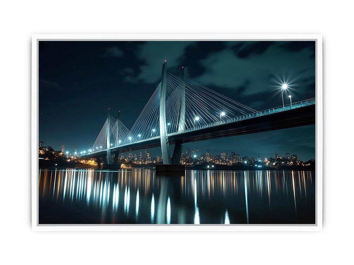 Modern bridge cityscape Canvas Print