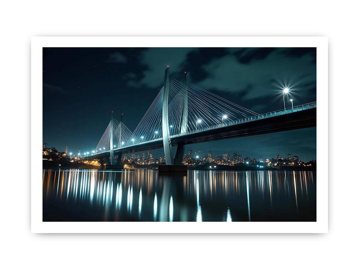 Modern bridge cityscape Canvas Print