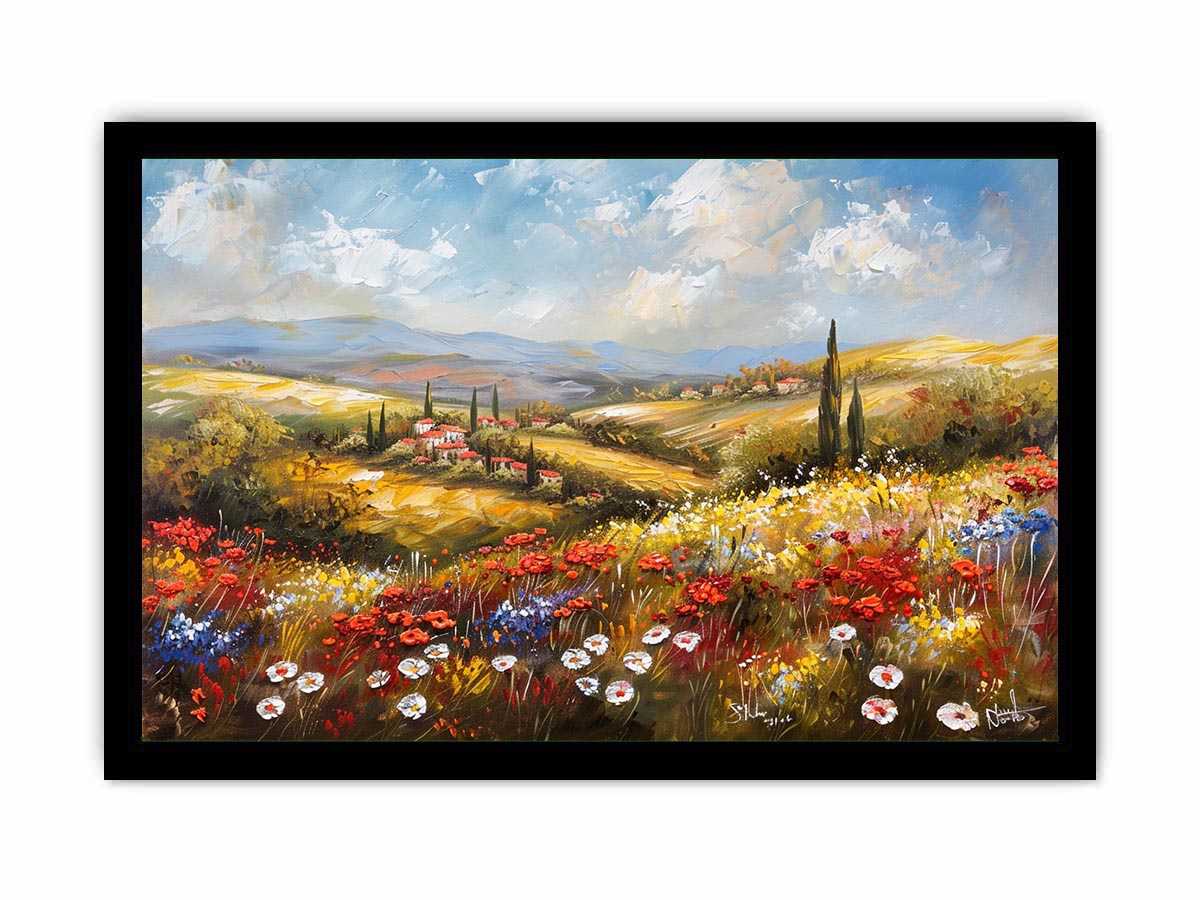 Colorful wildflower landscape Canvas Print