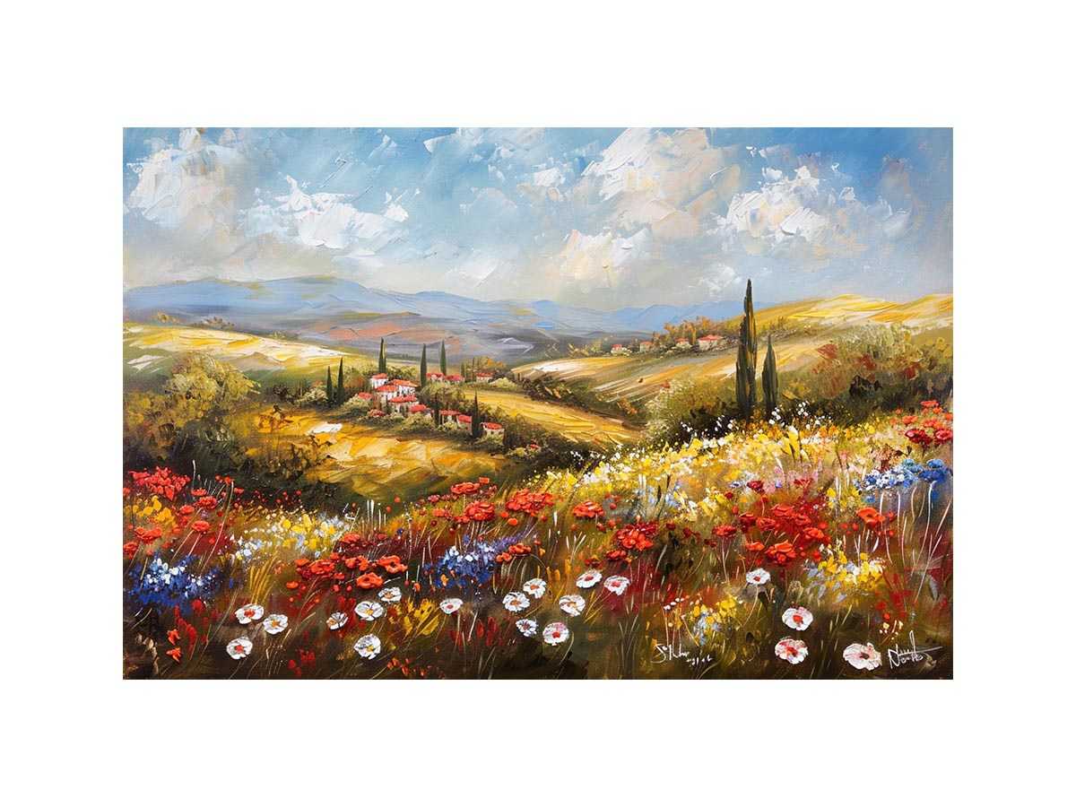 Colorful wildflower landscape Canvas Print