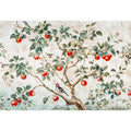 Botanical apple tree and bird artwork