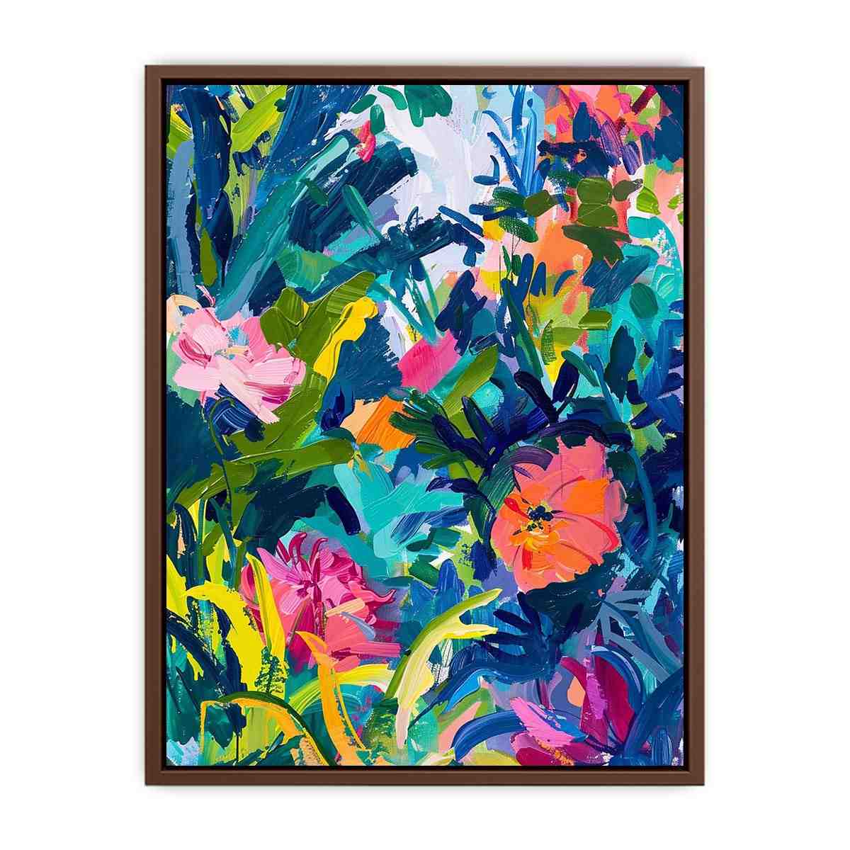 Bold tropical abstract floral Canvas Print