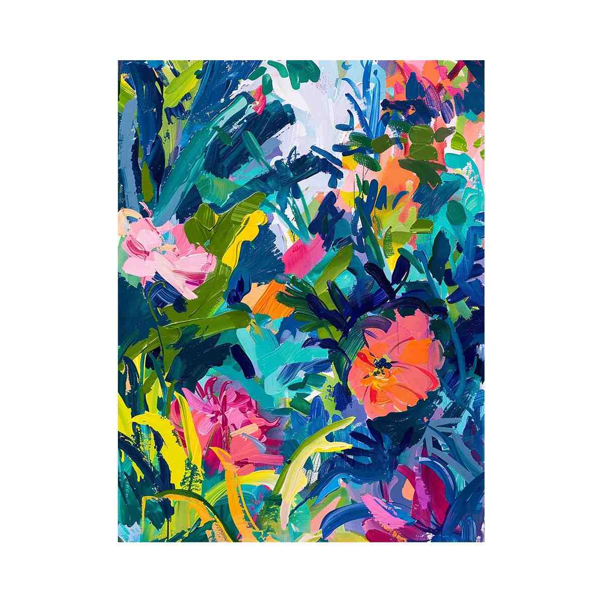Bold tropical abstract floral Canvas Print
