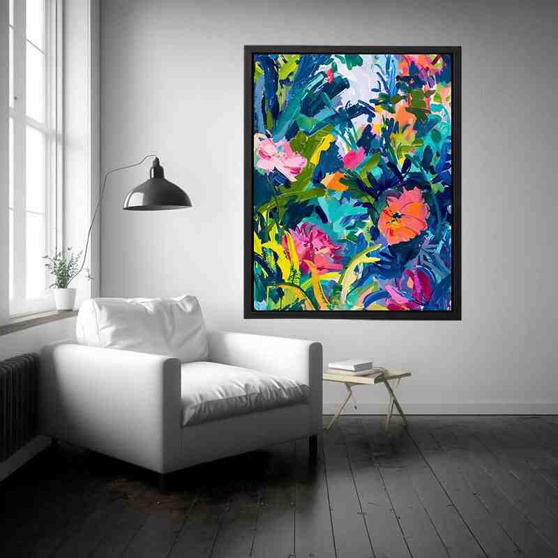 Bold tropical abstract floral Canvas Print