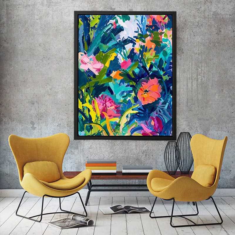 Bold tropical abstract floral Canvas Print