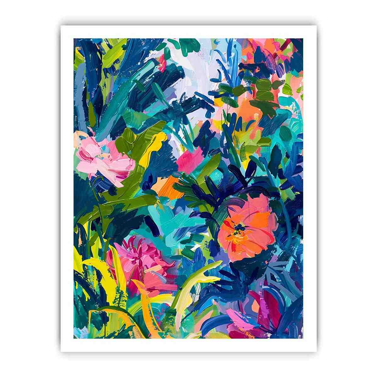 Bold tropical abstract floral Canvas Print