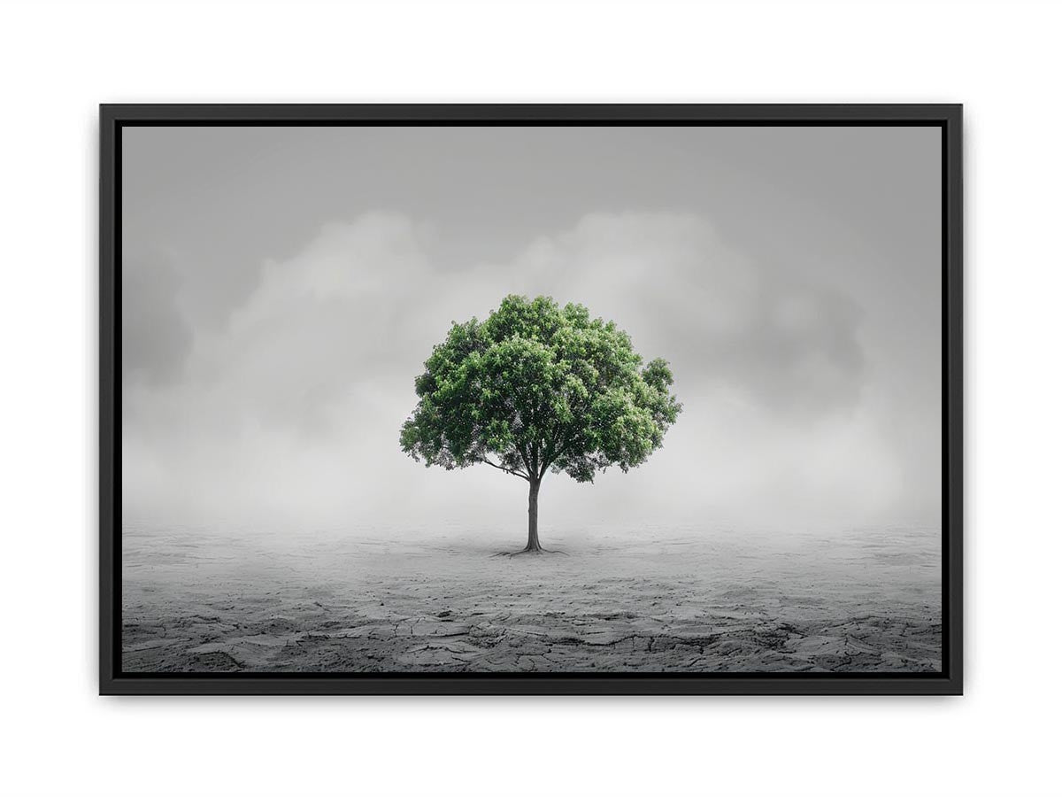 Minimal lone green tree Canvas Print
