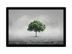 Minimal lone green tree Canvas Print