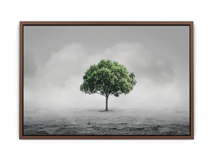 Minimal lone green tree Canvas Print