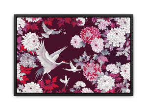 crane floral Canvas Print