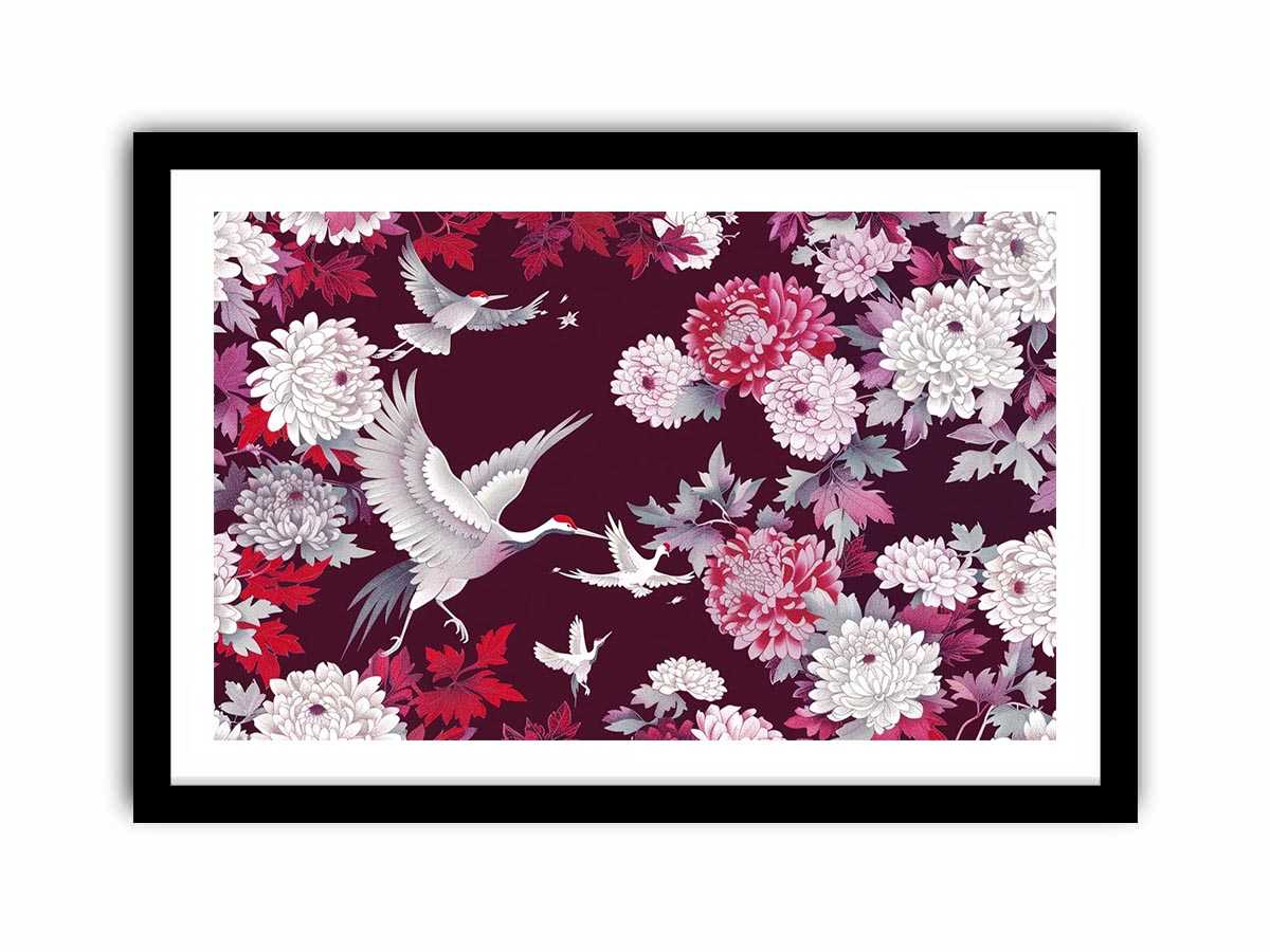 crane floral Canvas Print