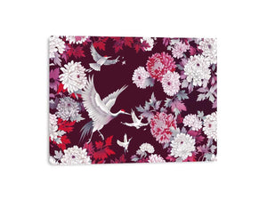 crane floral Canvas Print