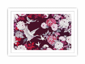 crane floral Canvas Print