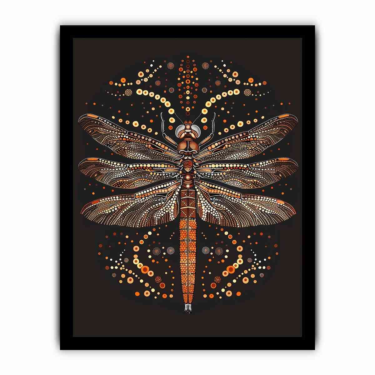 Bold dragonfly Canvas Print with copper dot detail