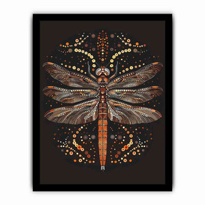 Bold dragonfly Canvas Print with copper dot detail