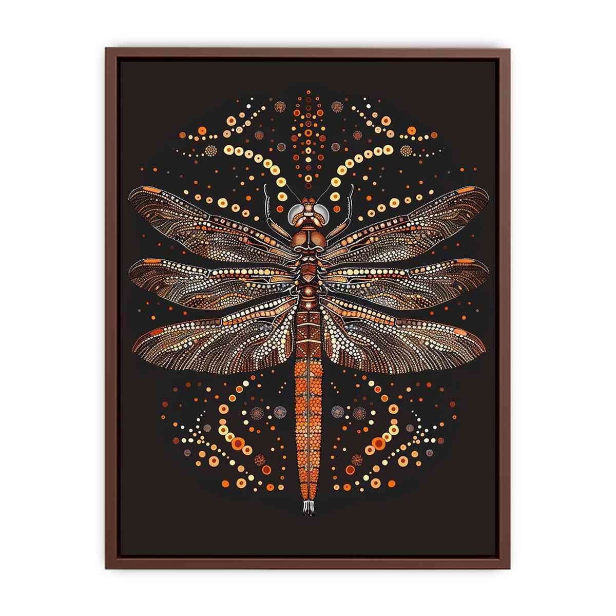 Bold dragonfly Canvas Print with copper dot detail
