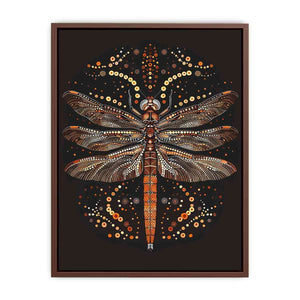 Bold dragonfly Canvas Print with copper dot detail