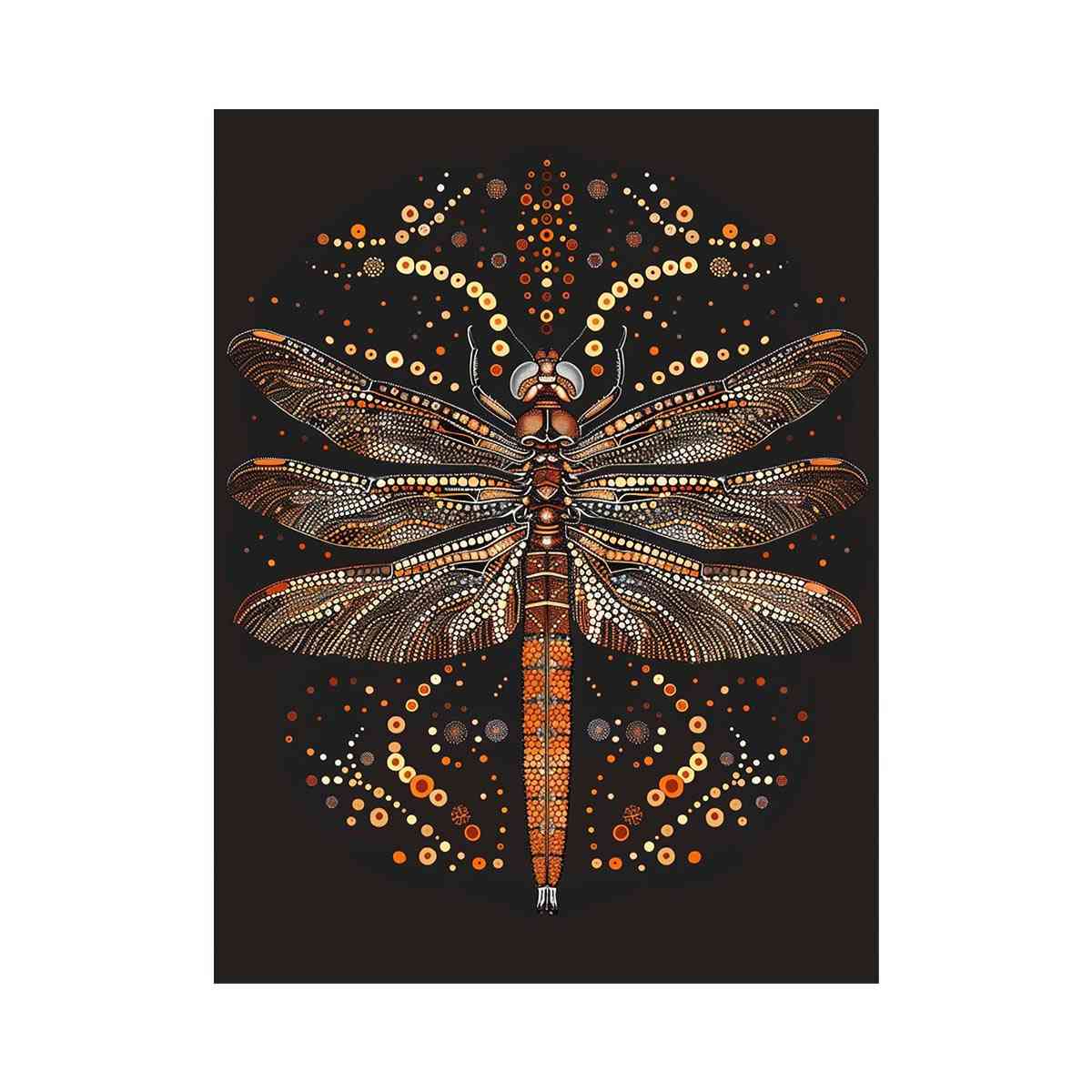 Bold dragonfly Canvas Print with copper dot detail