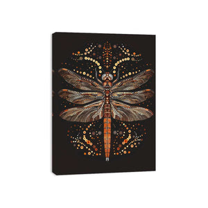 Bold dragonfly Canvas Print with copper dot detail