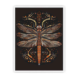 Bold dragonfly Canvas Print with copper dot detail