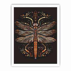 Bold dragonfly Canvas Print with copper dot detail