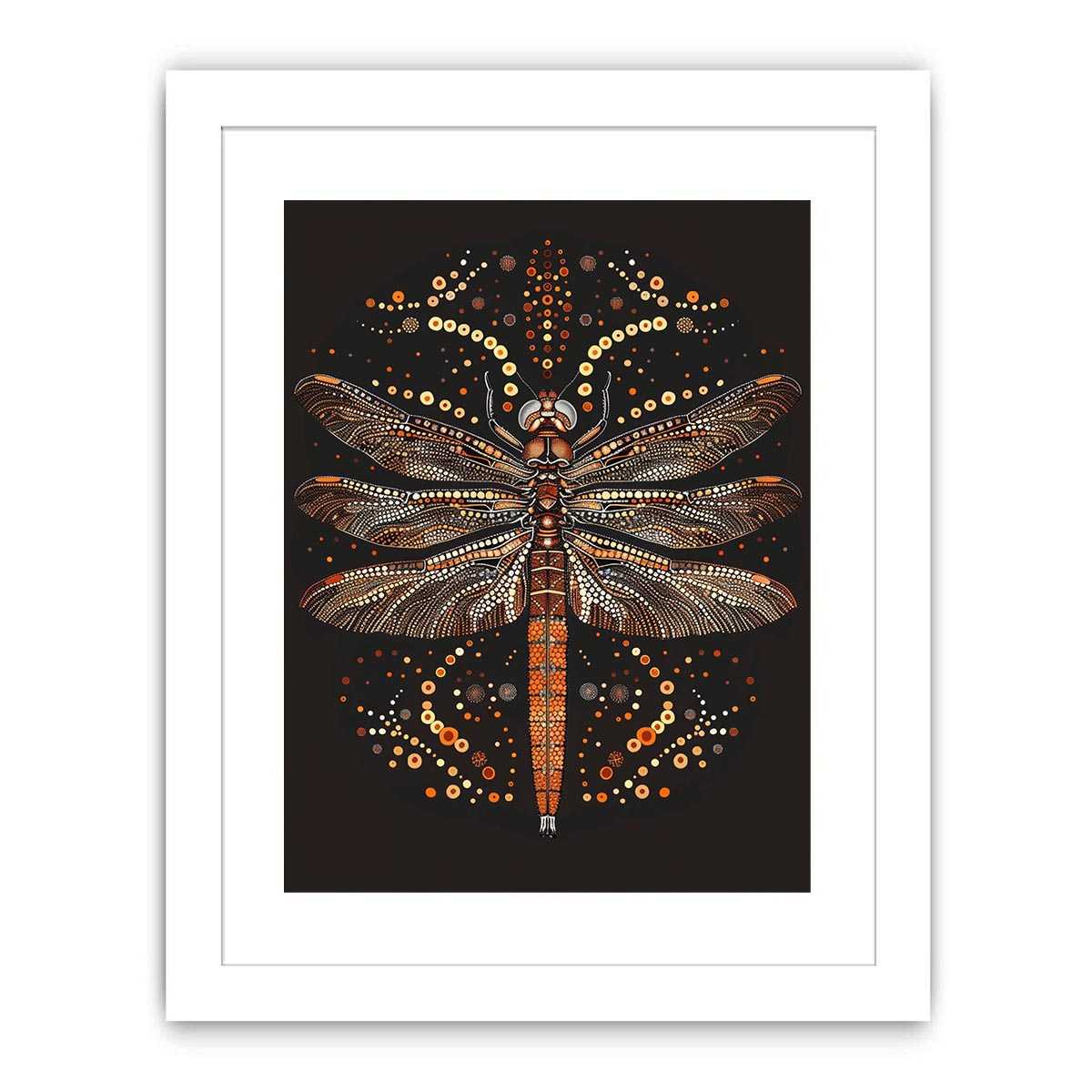 Bold dragonfly Canvas Print with copper dot detail