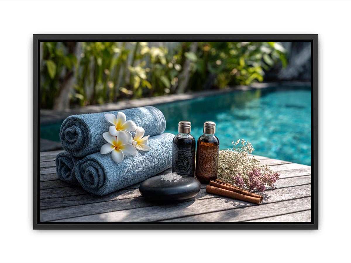 Spa towel and poolside canvas