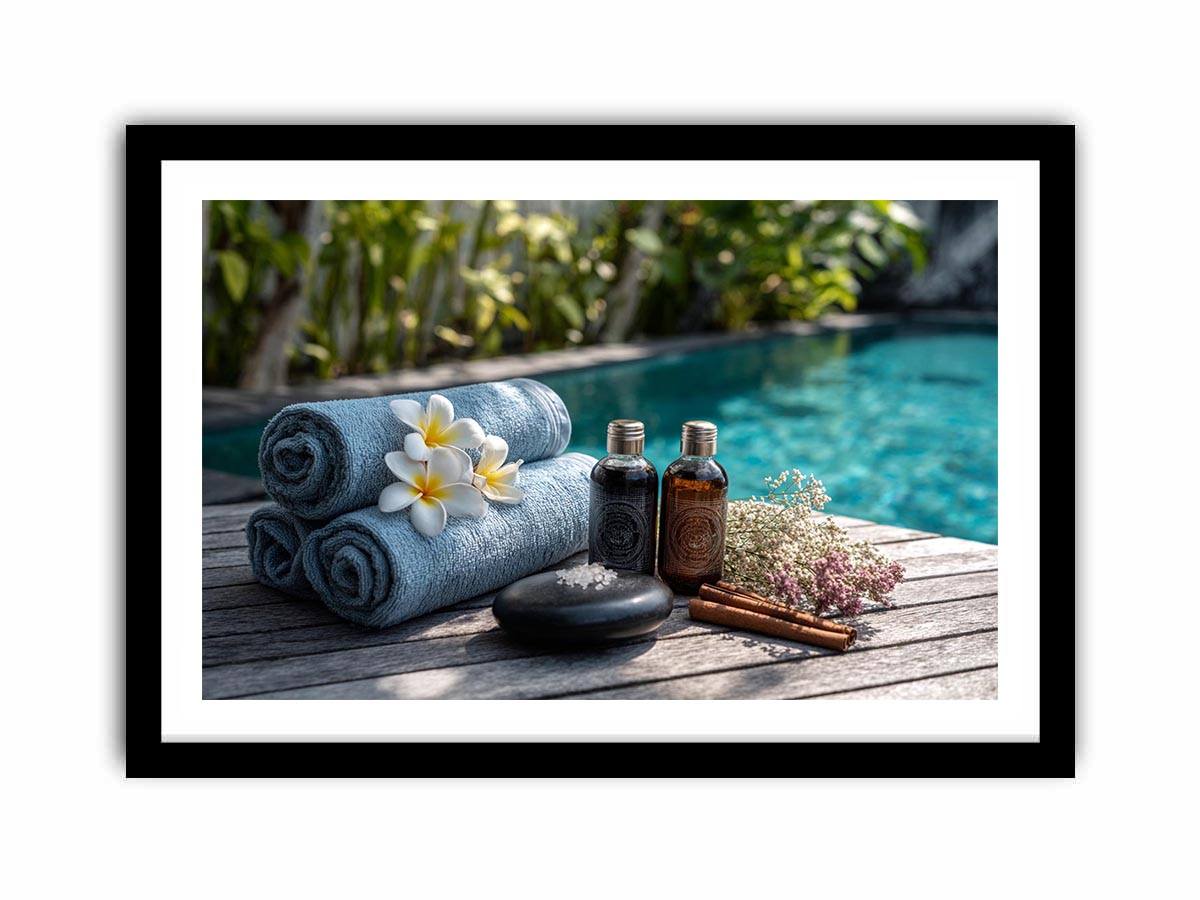 Spa towel and poolside canvas