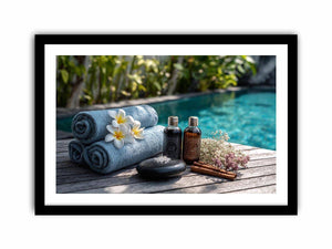 Spa towel and poolside canvas