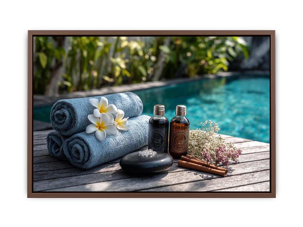 Spa towel and poolside canvas