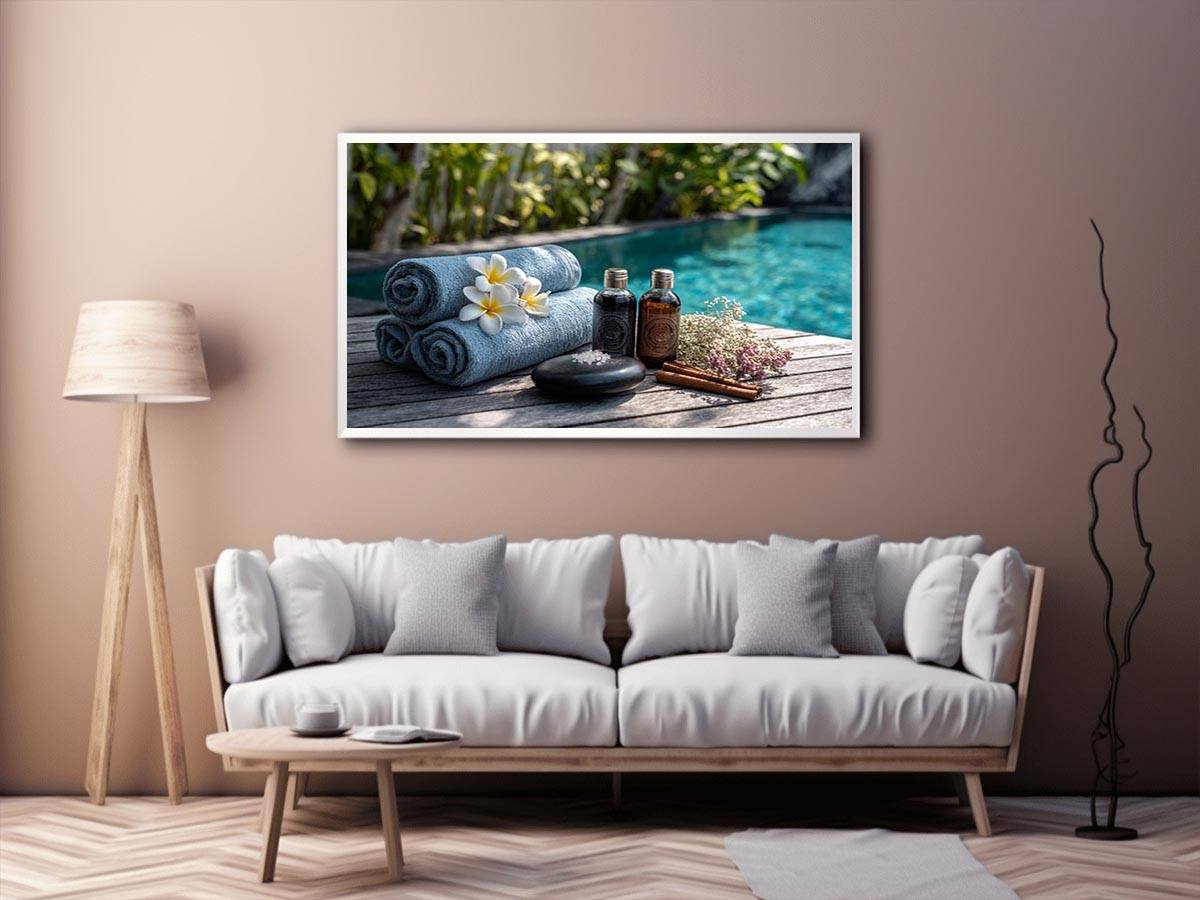 Spa towel and poolside canvas