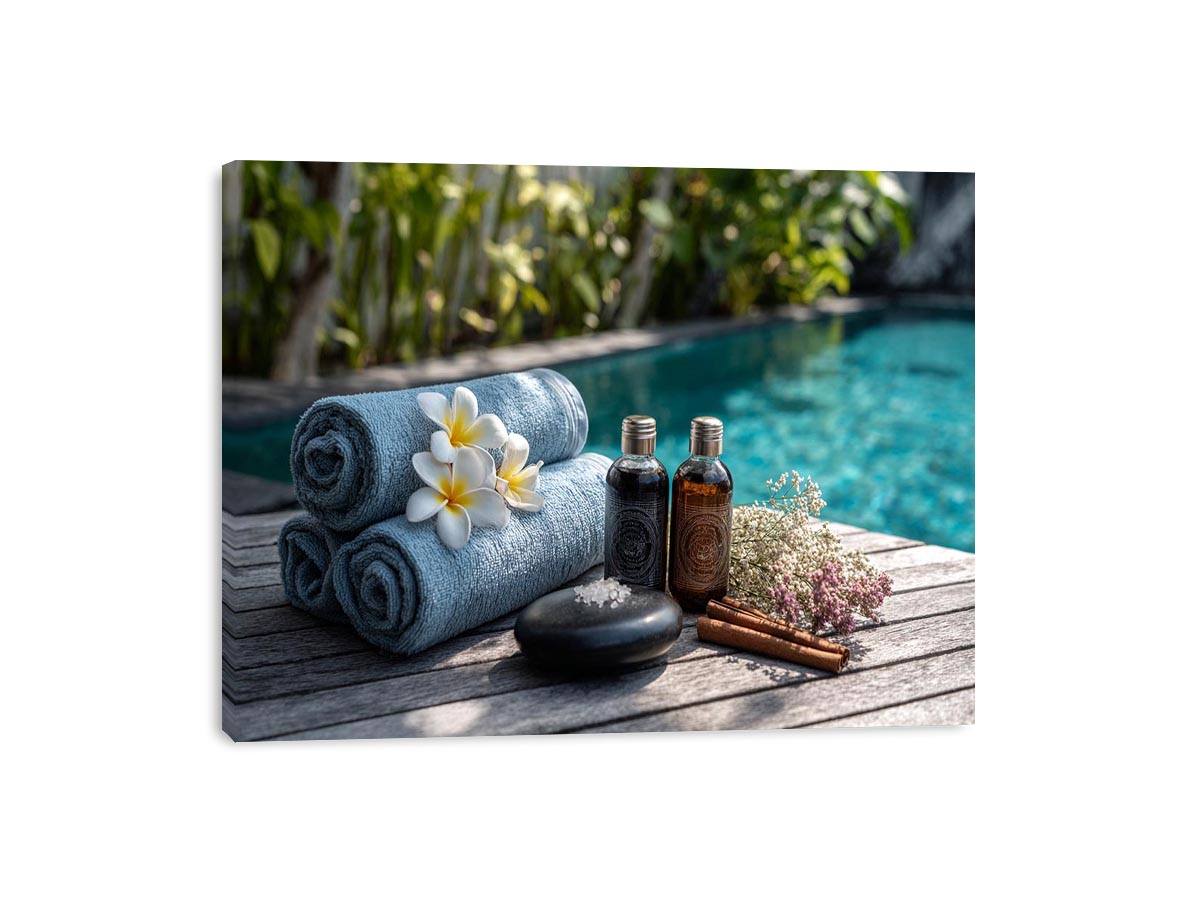 Spa towel and poolside canvas