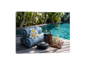 Spa towel and poolside canvas