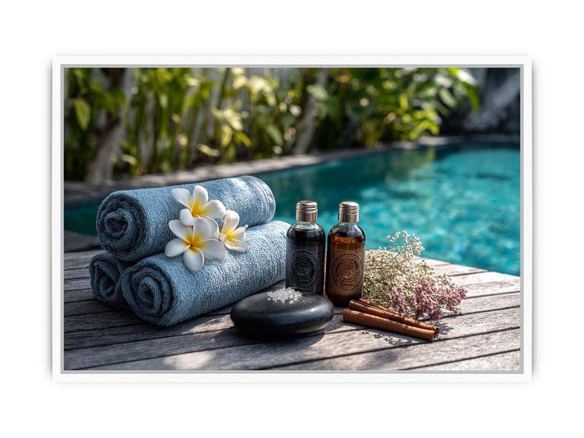Spa towel and poolside canvas