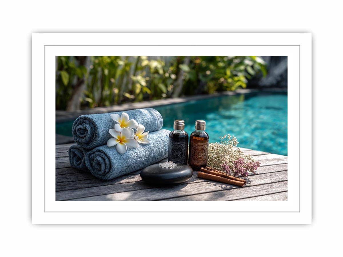 Spa towel and poolside canvas