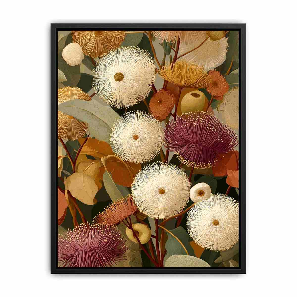 Earthy eucalyptus botanical Canvas Print
