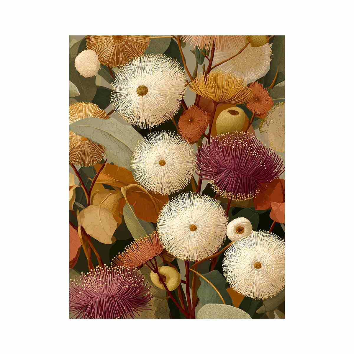 Earthy eucalyptus botanical Canvas Print
