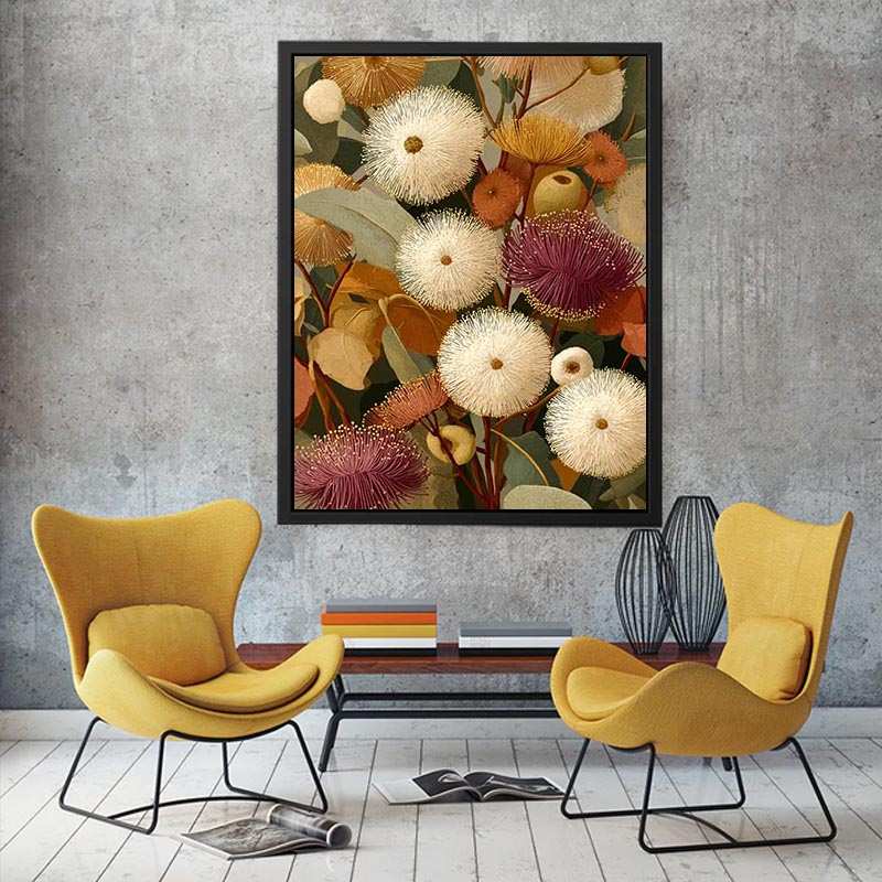 Earthy eucalyptus botanical Canvas Print